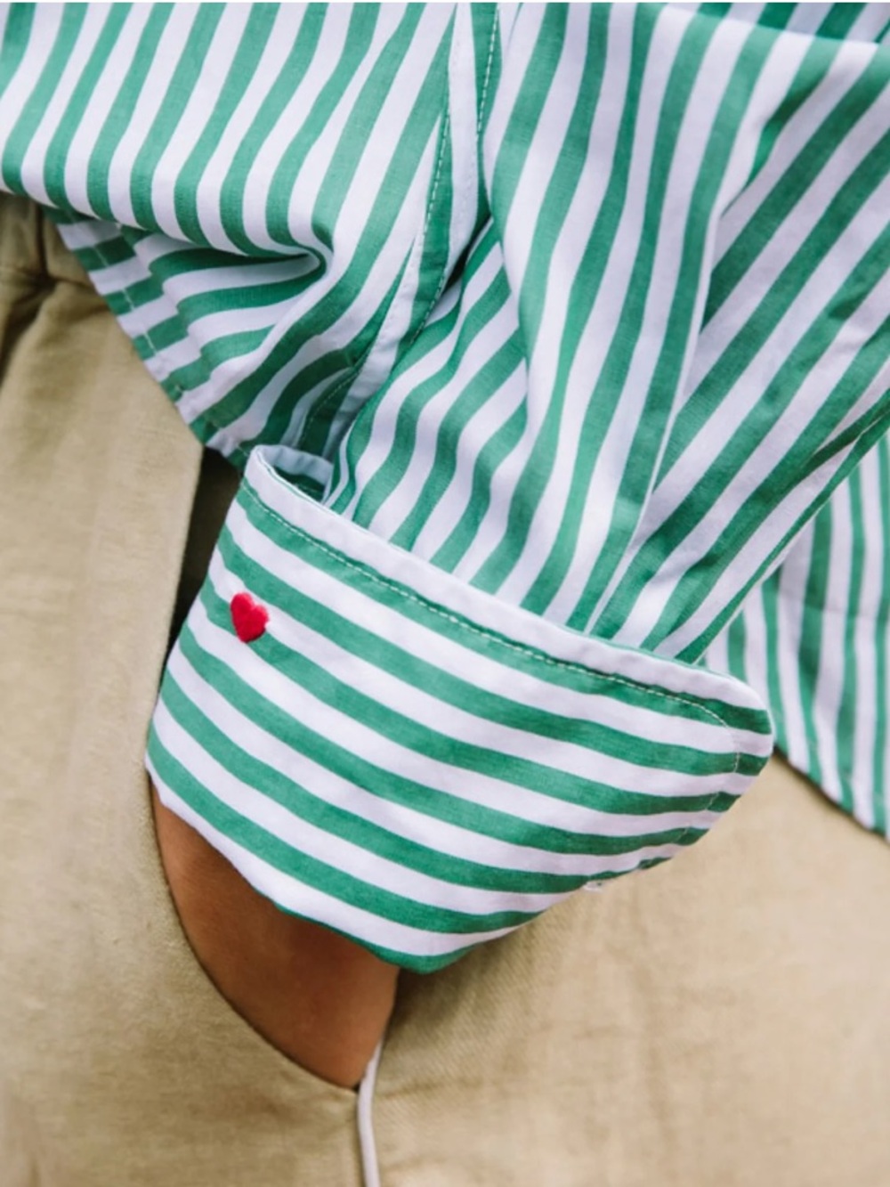 Alex Mill Green & White Striped Button-Down Shirt, Size XL, EUC - Picture 3 of 3